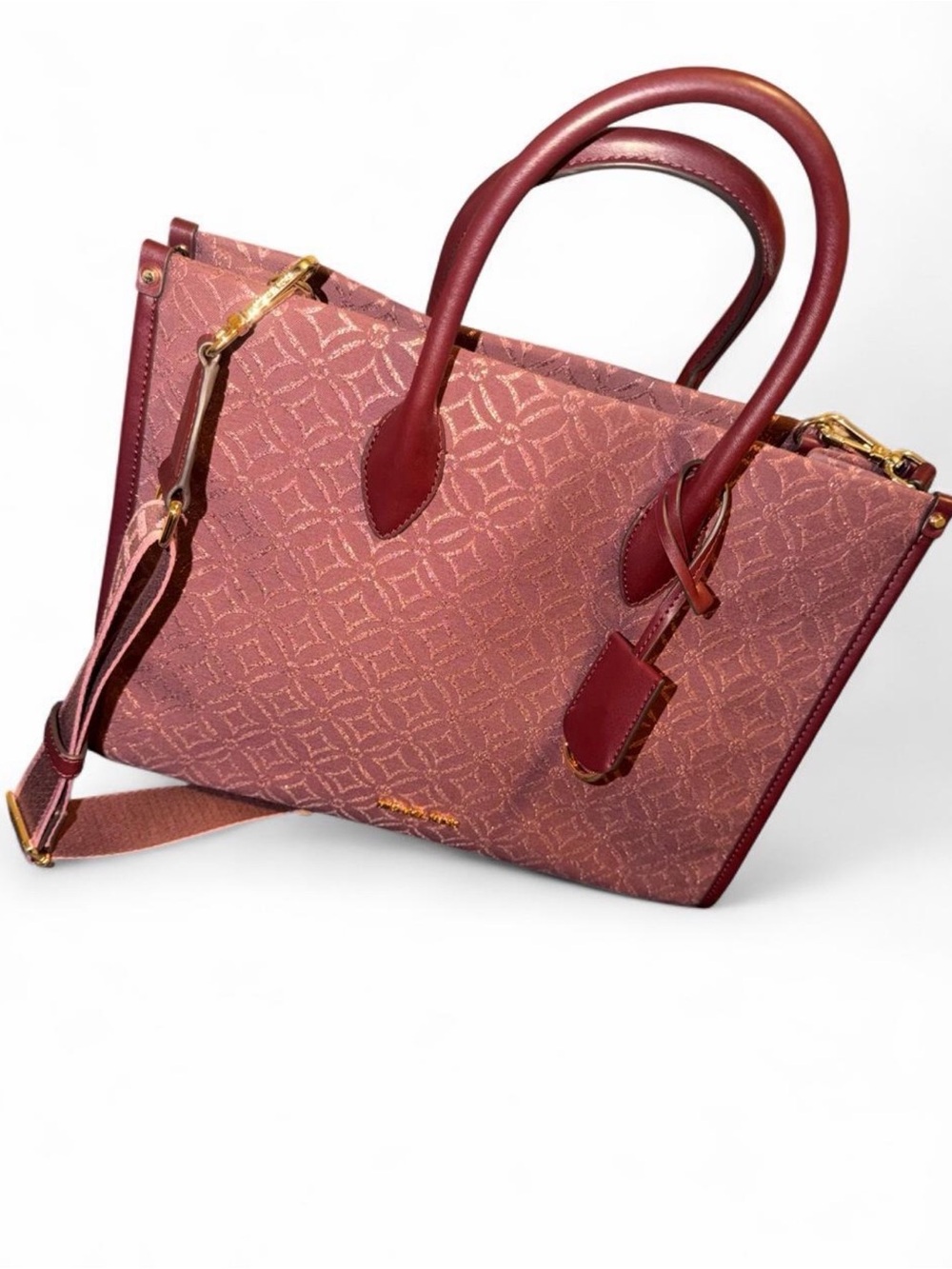 Michael Kors Mirella Medium Metallic Logo Jacquard Tote Bag